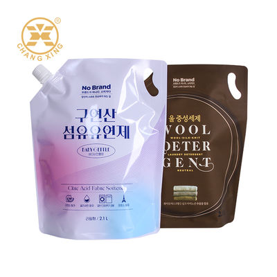 OEM 1L 2L Laundry Detergent Packaging Bags Spout Pouch Fabric Softener Tanding Pouch With Spout