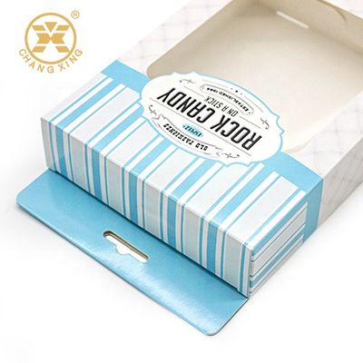 Customized White Baby Candy Packaging Cardboard Box Eco Friendly Folding Carton With Window