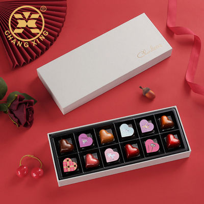 Custom Printed 6/12/18 Grid Chocolate Packaging Box with Gift Bag - 4c Offset Printing & Recyclable Specialty Paper