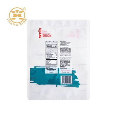 Gravure Printing Food Grade Packaging Bag Laminated Zipper Pouch With Transparent Window  For salmon Fresh Meat