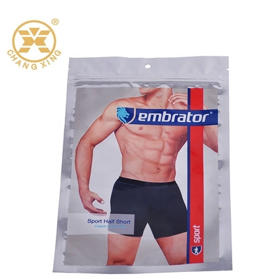 Matte Aluminum Foil Plastic Garment Packaging Bag For Underwear Stand Up