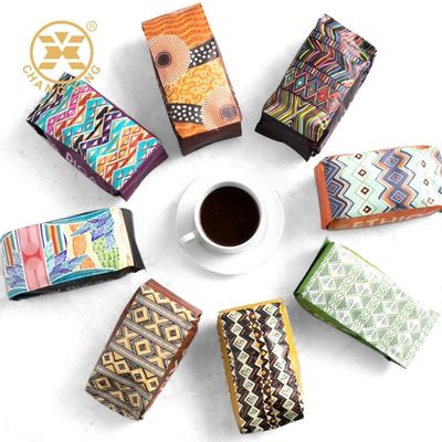 품질  CPP Resealable Coffee Packaging Bags With Valve Flat Bottom Stand Up Pouch 공장