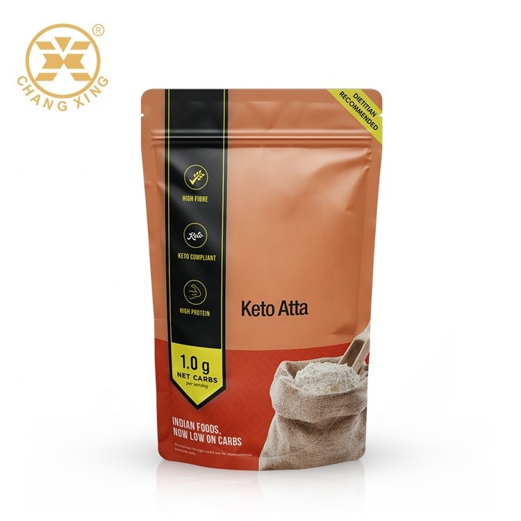 1kg 5kg Corn Flour Dried Food Packaging Bag Self Standing Polypropylene Zip Lock Bags