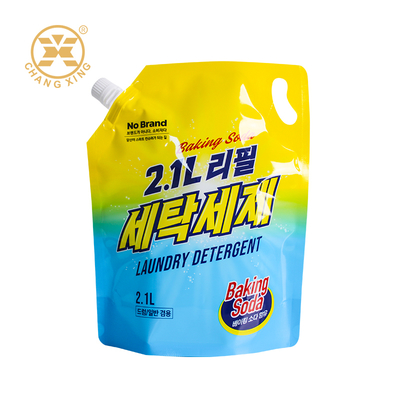 OEM 1L 2L 세탁용 세탁용품 포장 봉지 스푸트 봉지 직물 부드럽게 만드는 스푸트와 함께 텐딩 봉지