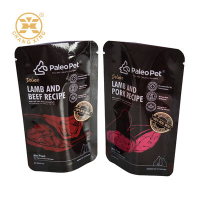 사용자 지정 로고 인쇄 된 플라스틱 지퍼 애완 동물 음식 가방 습도 방지 애완 동물 포장 가방 개 고양이 음식